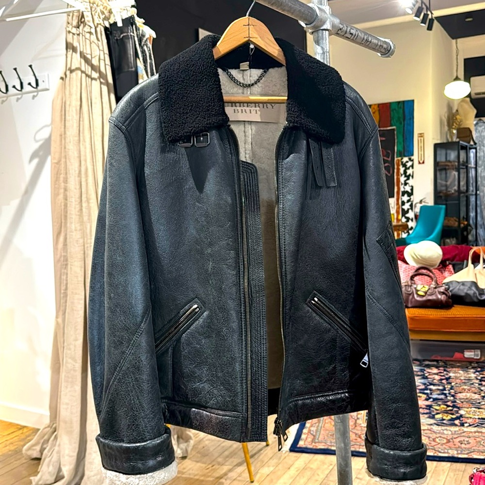 Burberry Brit vintage Shearling Leather Jacket